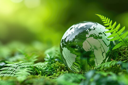 Clear globe with green leaf on top of it