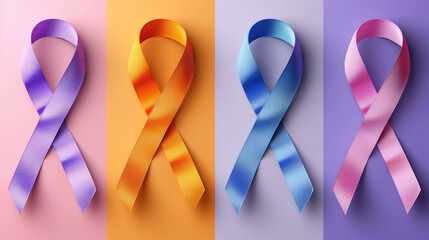 Collection of ribbons in different colors
