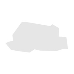 Bhutan country simplified map. Light grey silhouette with sharp corners isolated on white background. Simple vector icon