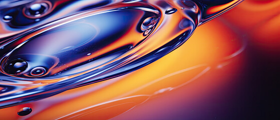 Captivating image of glossy swirls with enchanting reflections in a palette of warm red and orange tones