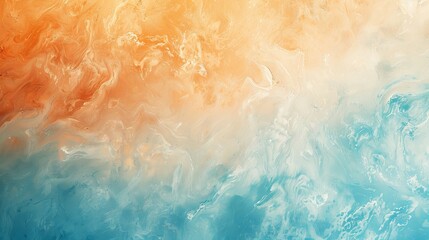 Warm apricot and sky blue textured background, evoking softness and expansiveness. - obrazy, fototapety, plakaty