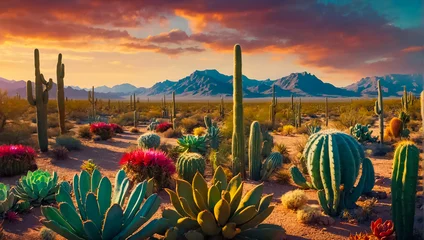 Gordijnen gorgeous cactus and succulents in nature © tanya78