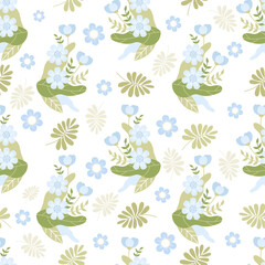 Obraz premium Floral seamless pattern. blue flowers