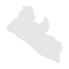 Liberia country simplified map. Light grey silhouette with sharp corners isolated on white background. Simple vector icon