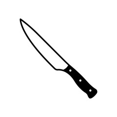 Knife icon. Black contour linear silhouette. Editable strokes. Front side view. Vector simple flat graphic illustration. Isolated object on a white background. Isolate.