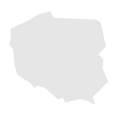 Poland country simplified map. Light grey silhouette with sharp corners isolated on white background. Simple vector icon