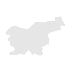 Slovenia country simplified map. Light grey silhouette with sharp corners isolated on white background. Simple vector icon