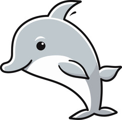 Aquatic Adoration Dolphin Vector Illustration