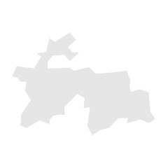 Tajikistan country simplified map. Light grey silhouette with sharp corners isolated on white background. Simple vector icon