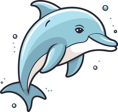 Marine Melodies Dolphin Vector Illustration