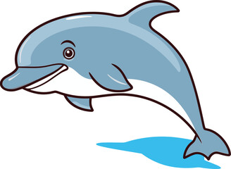 Azure Allegro Dolphin Vector Illustration