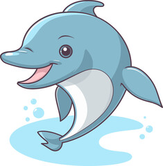 Naklejka premium Oceanic Opus Dolphin Vector Illustration