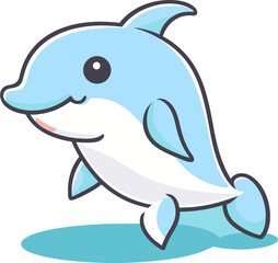 Naklejka premium Aquatic Anthem Dolphin Vector Artwork