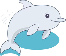 Tuinposter Azure Allegro Dolphin Vector Illustration © The biseeise