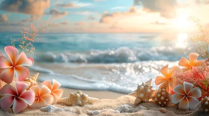 Foto op Plexiglas Sommer Foto Rahmen, Urlaub am tropischen Strand, Textfreiraum, Traumurlaub © GreenOptix