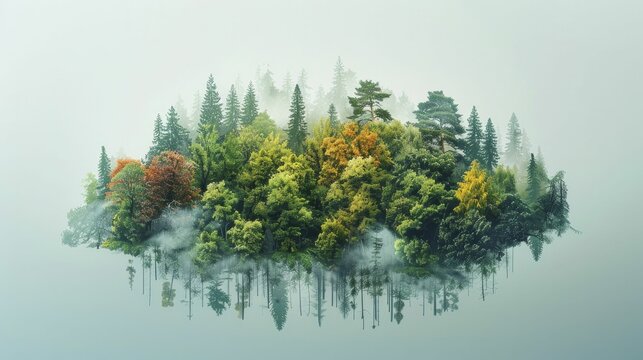 Visualizing the carbon footprint differences between deforested and preserved forests highlights climate implications.