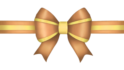 goldenes Band und Schleife mit Gold isoliert vor transparentem Hintergrund