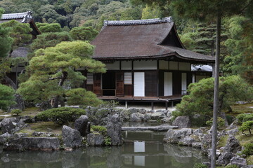 Fototapeta na wymiar Kyoto Silver Pavillion Ginkakuji temple, Japan. High quality photo