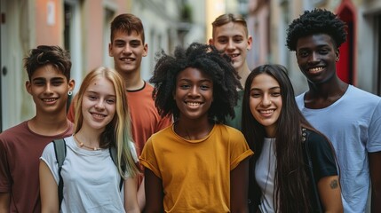 Group of Young People Standing Together generative ai