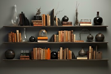 Spacious Shelves stylish. Fashion decor element. Generate Ai