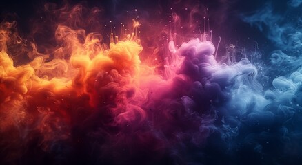 A cloud of colorful gas is swirling in the atmosphere