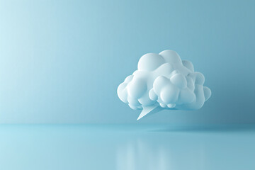 a cloud shaped object on a blue background