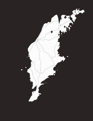 Detailed island map of Gotland-Sweden with infrastructure in a minimalist style