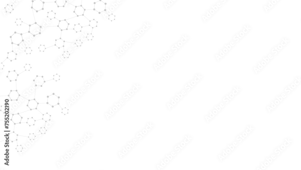 Poster Science abstract background. Abstract technology background with copy space. Abstract shapes in the corner.
