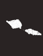 Detailed island map of Samoa-Savaii with infrastructure in a minimalist style