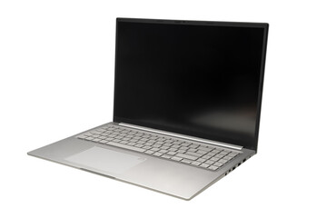 Modern portable computer mockup laptop pc isolated on white background copy space.