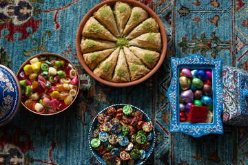 Colorful Candy and Chocolate, Ramadan Kareem Concept Photo, Uskudar Istanbul, Turkiye (Turkey)
