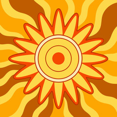 Abstract sun background. Vector illustration of colored solar pattern