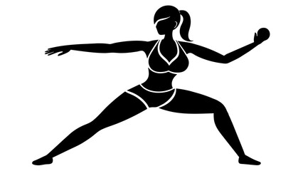 Women Gym Exercise Silhouette Vector 
