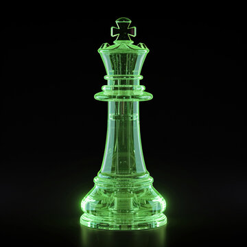 a green glass chess piece