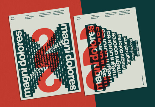 Swiss Stacked Posters Design Layout Set