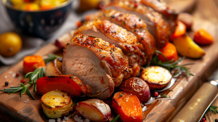 Roasted Pork Loin with Seasonal Vegetables