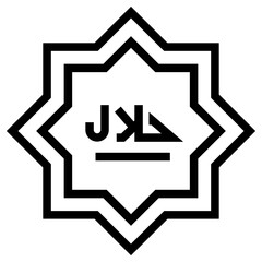 Islamic Icon. Line Art Style Design Isolated On White Background