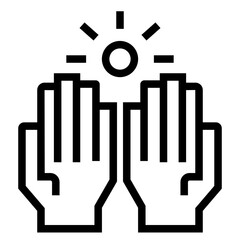 Pray icon isolated on white background. Pray icon in trendy design style. Pray vector icon modern and simple symbol for web site, mobile app, UI. Pray icon vector illustration.
