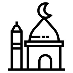 Islamic mosque icon, Religion, Islamic, Mosque, Prayer, Muslim mosque, islam icon vector