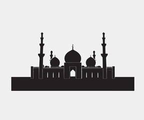 place of worship for Muslims illustration on a white background