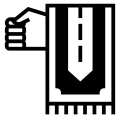 Prayer rug icon on white background. Traditional Islamic Background