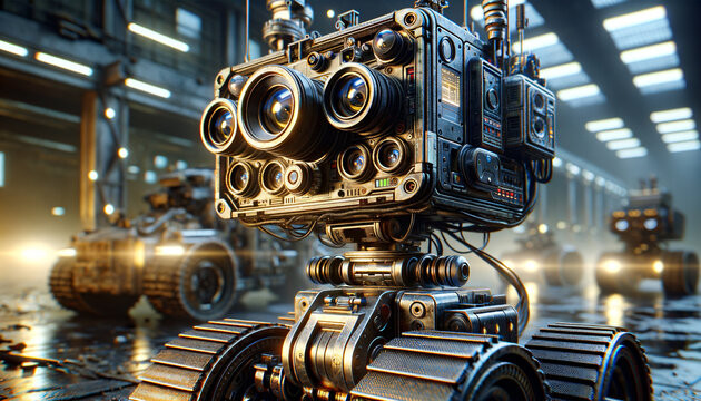 Dynamic Visual Odometry Robot Navigating Futuristic Cityscape
