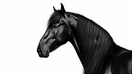 Beautiful black frisian stallion