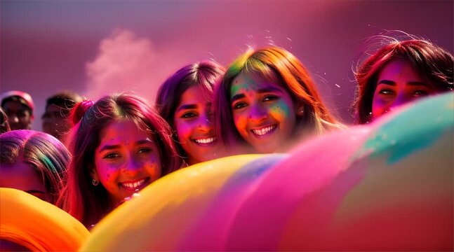 people enjoying holi festival