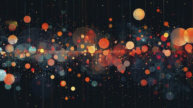 An algorithm's training set in digital graphic tech style depicts the dwindling presence of minority data points sequence.