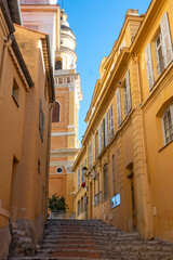 Panorama of Old town of Menton, France