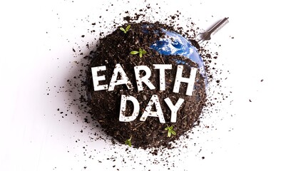 Earth day image for poster isolated white background AI Image Generative - Powered by Adobe