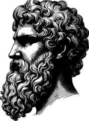 Ancient Greek Man Profile Portrait