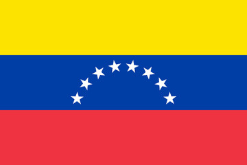 Obraz premium Venezuela vector flag in official colors and 3:2 aspect ratio.