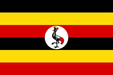Uganda vector flag in official colors and 3:2 aspect ratio.